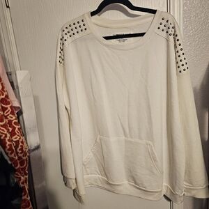 White Studded Sweatshirt